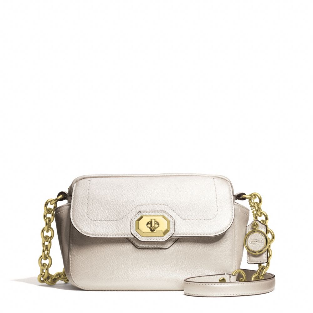 COACH CAMPBELL TURNLOCK LEATHER CAMERA BAG - BRASS/PEARL - F24843