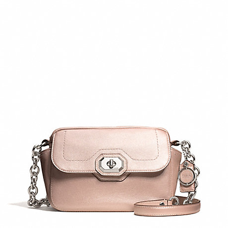 COACH F24843 CAMPBELL TURNLOCK LEATHER CAMERA BAG SILVER/BLUSH