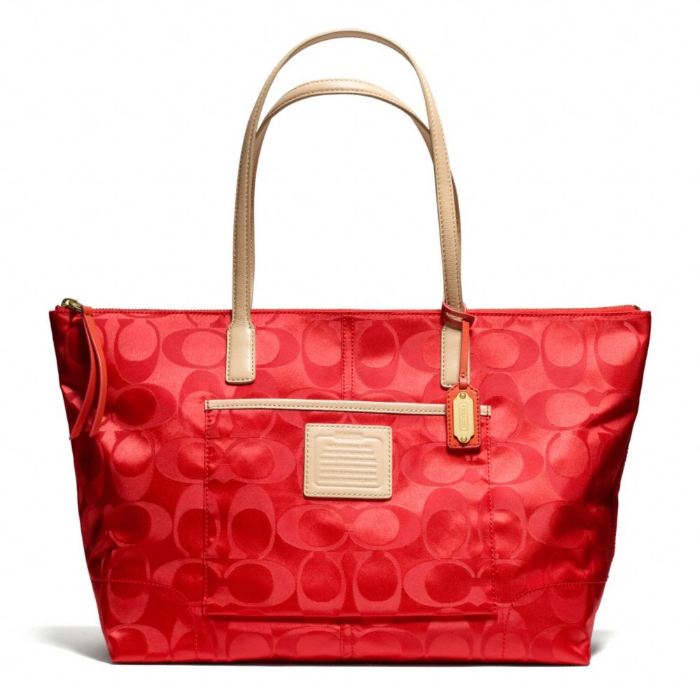 COACH WEEKEND SIGNATURE NYLON EAST/WEST ZIP TOP TOTE - ONE COLOR - F24862
