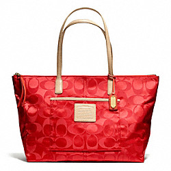 COACH F24862 - WEEKEND SIGNATURE NYLON EAST/WEST ZIP TOP TOTE ONE-COLOR