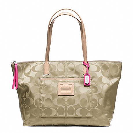 COACH f24862 WEEKEND EAST/WEST ZIP TOP TOTE IN SIGNATURE NYLON FABRIC 