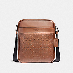 COACH F24868 - CHARLES FLIGHT BAG IN SIGNATURE LEATHER NICKEL/SADDLE