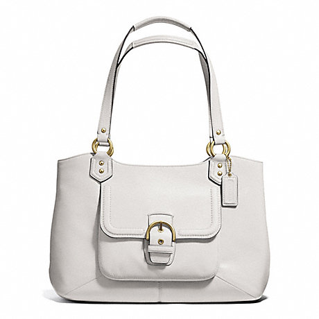 COACH F24961 CAMPBELL LEATHER BELLE CARRYALL BRASS/IVORY