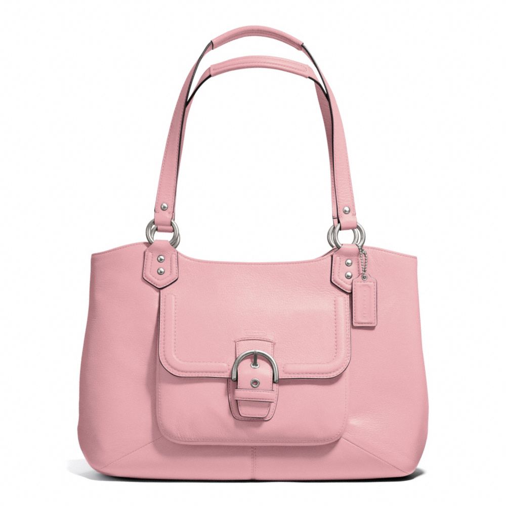 COACH F24961 Campbell Leather Belle Carryall SILVER/PINK TULLE