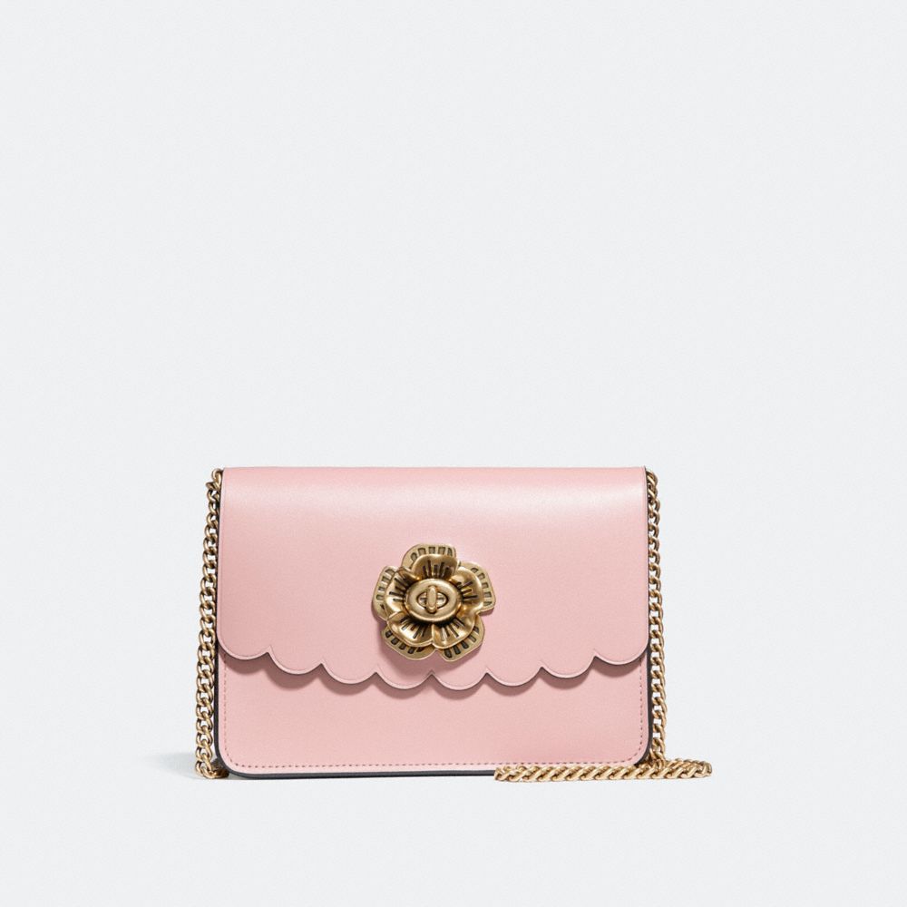 BOWERY CROSSBODY WITH TEA ROSE TURNLOCK - F24976 - PEONY/OLD BRASS