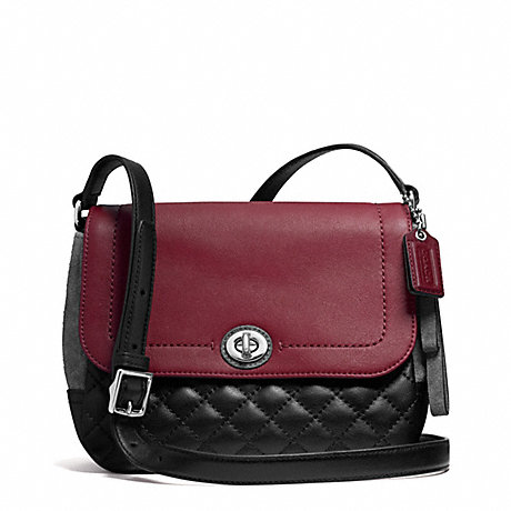 PARK QUILTED COLORBLOCK VIOLET CROSSBODY - COACH F24982 - SILVER/BLACK MULTI