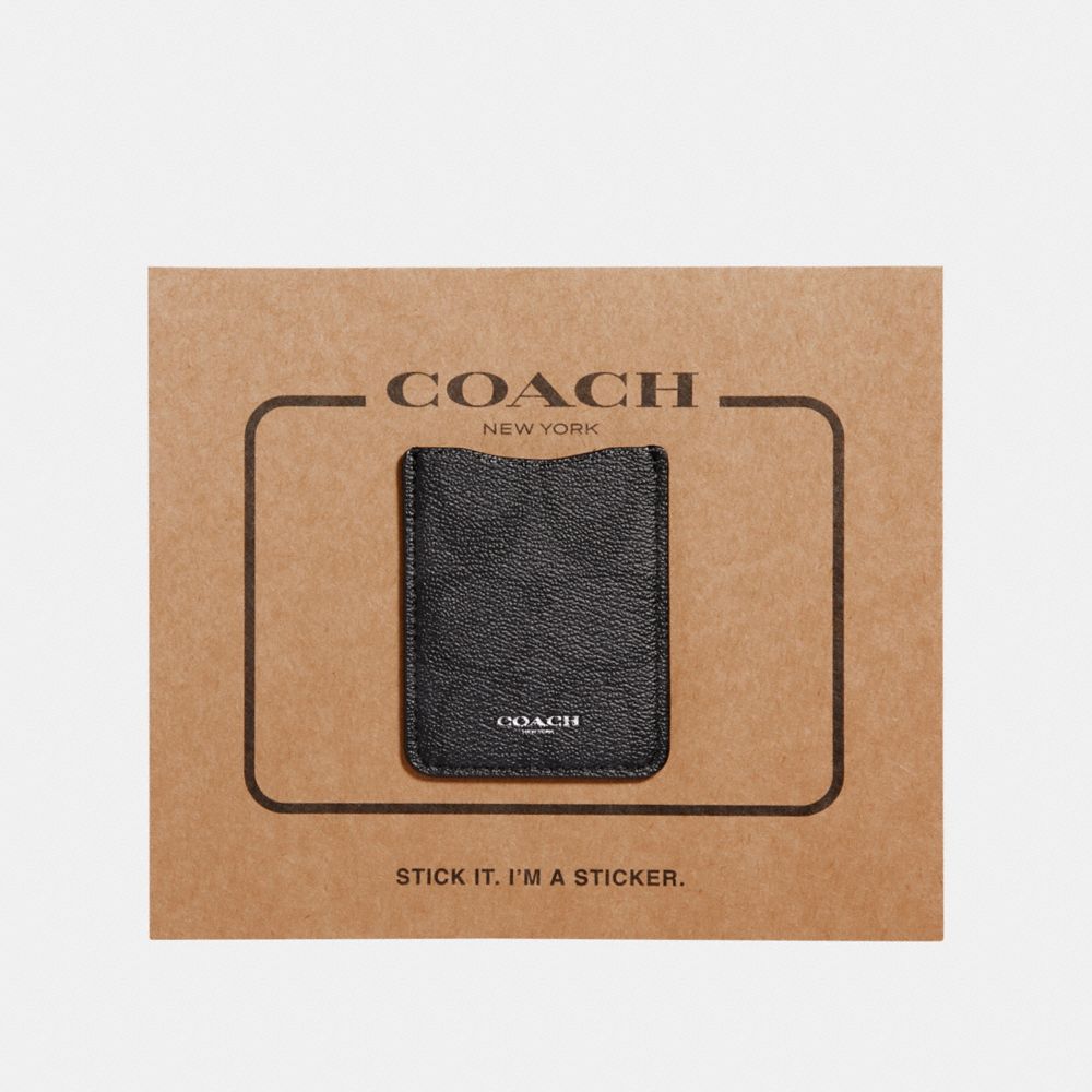 COACH F24993 - PHONE POCKET STICKER IN SIGNATURE CANVAS CHARCOAL/BLACK