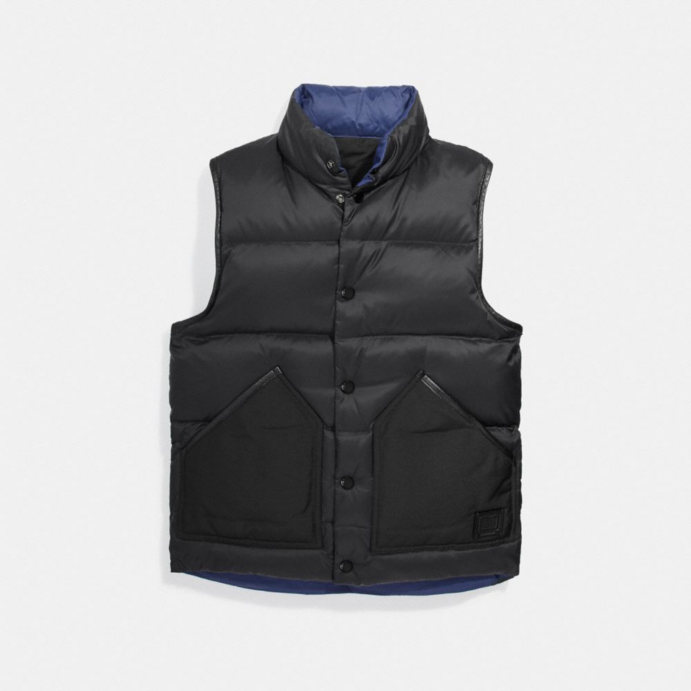 REVERSIBLE DOWN VEST - f25003 - BLACK