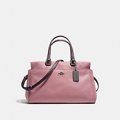 FULTON SATCHEL IN COLORBLOCK - COACH F25006 - DARK GUNMETAL/DUSTY ROSE