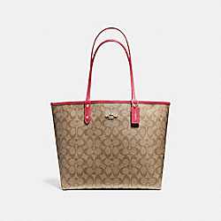 REVERSIBLE CITY TOTE IN SIGNATURE CANVAS - COACH f25033 - IMITATION GOLD/KHAKI