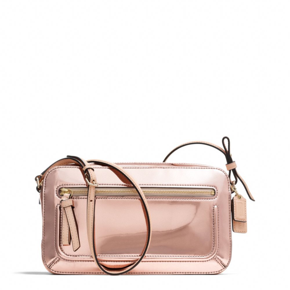 COACH F25056 POPPY MIRROR METALLIC FLIGHT BAG Light-Gold/ROSE-GOLD