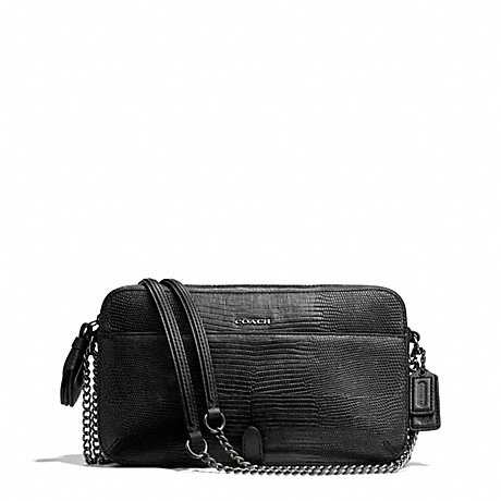 POPPY FLIGHT BAG CROSSBODY IN PYTHON EMBOSSED LEATHER - COACH F25061 - GUNMETAL/GUNMETAL