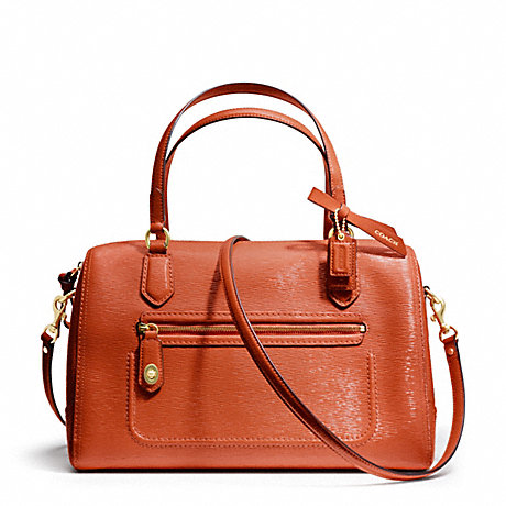 COACH F25062 POPPY TEXTURED PATENT EAST/WEST SATCHEL ONE-COLOR