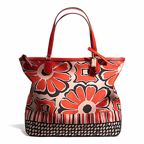 COACH F25125 POPPY FLORAL SCARF PRINT TOTE ONE-COLOR
