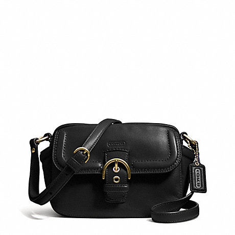 CAMPBELL LEATHER CAMERA BAG - COACH F25150 - BRASS/BLACK