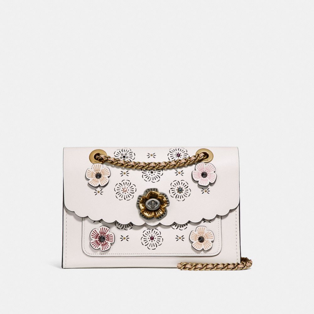 COACH PARKER WITH CUT OUT TEA ROSE - CHALK MULTI/OLD BRASS - F25160