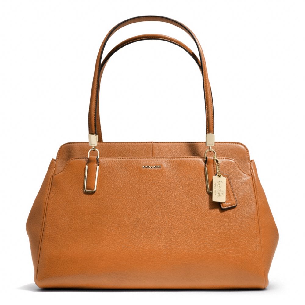 COACH F25161 MADISON LEATHER KIMBERLY CARRYALL LIGHT-GOLD/ORANGE-SPICE