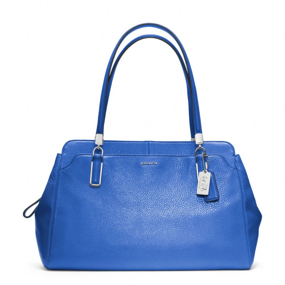 COACH F25161 MADISON LEATHER KIMBERLY CARRYALL SILVER/COBALT