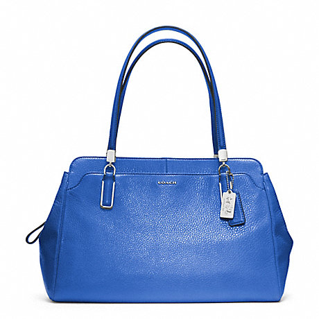 COACH F25161 MADISON LEATHER KIMBERLY CARRYALL SILVER/COBALT