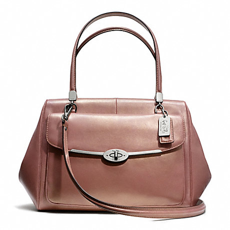 COACH f25164 MADISON MADELINE EAST/WEST SATCHEL IN METALLIC LEATHER 