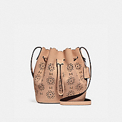 BUCKET BAG 18 WITH CUT OUT TEA ROSE - F25193 - BEECHWOOD/LIGHT GOLD