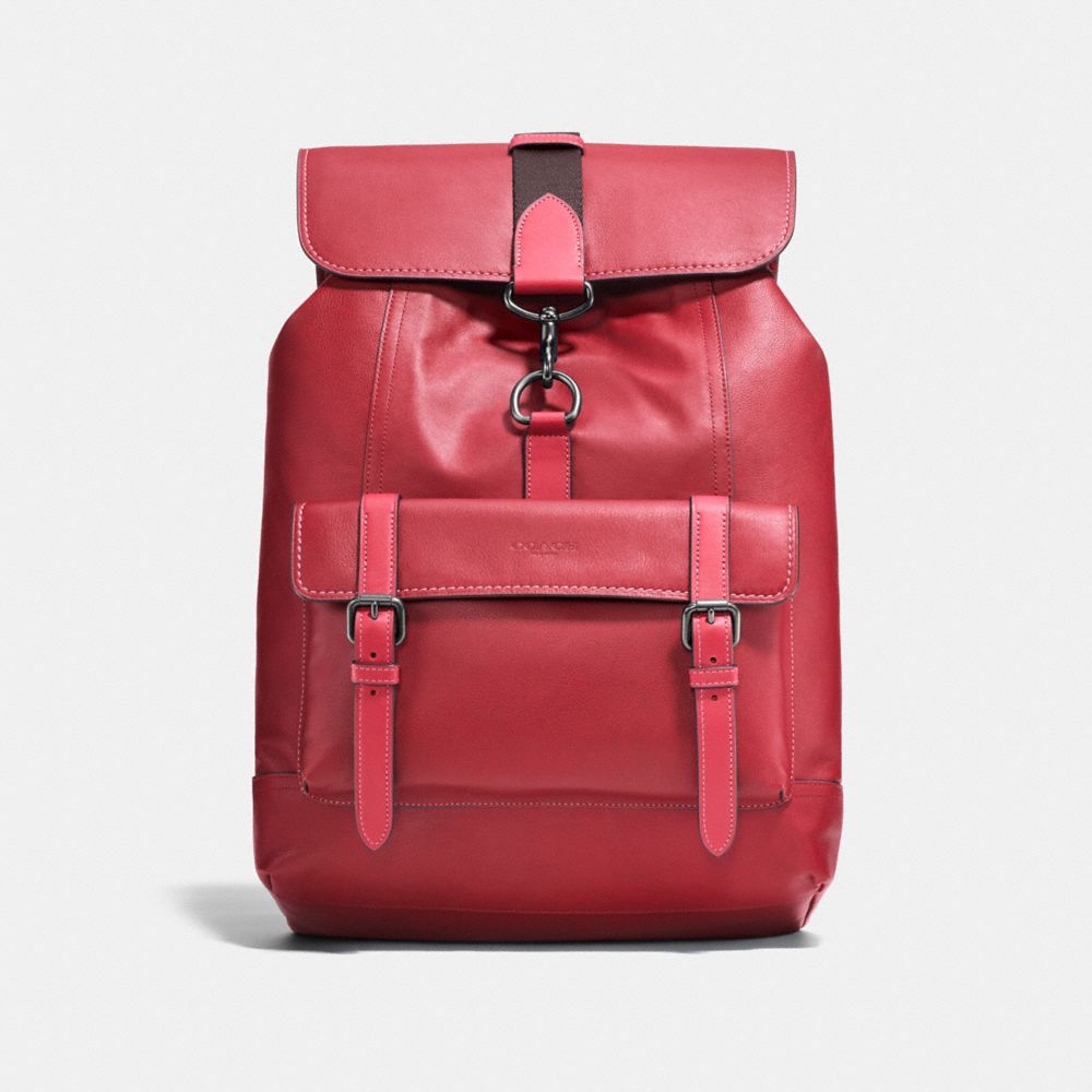 BLEECKER BACKPACK - F25200 - MAROON/BLACK COPPER FINISH