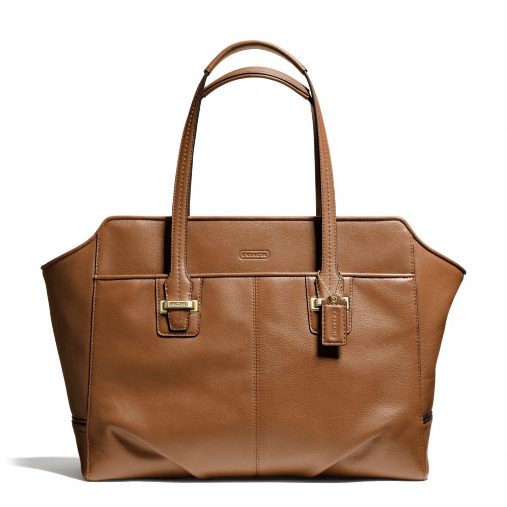 TAYLOR LEATHER ALEXIS CARRYALL - BRASS/SADDLE - COACH F25205