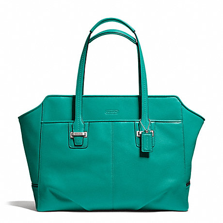COACH F25205 TAYLOR LEATHER ALEXIS CARRYALL SILVER/EMERALD