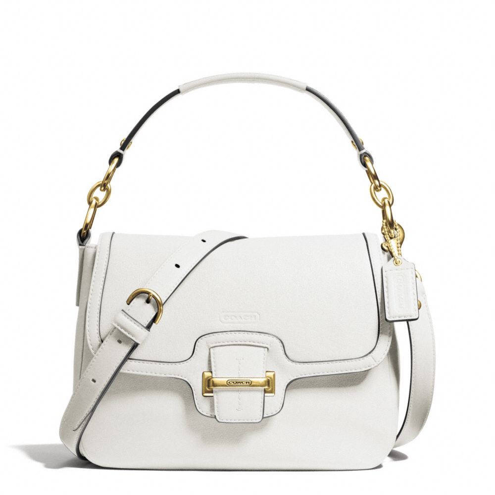 COACH F25206 - TAYLOR LEATHER FLAP CROSSBODY BRASS/IVORY