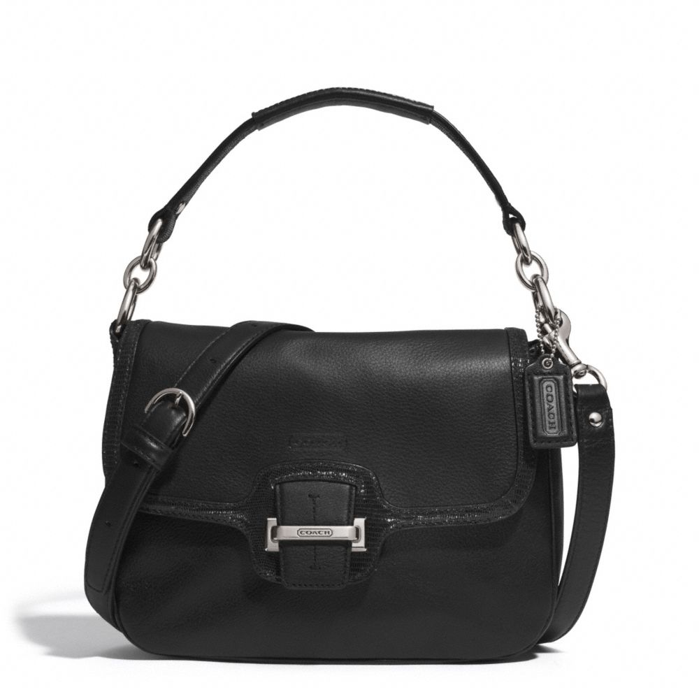 TAYLOR LEATHER FLAP CROSSBODY - SILVER/BLACK - COACH F25206