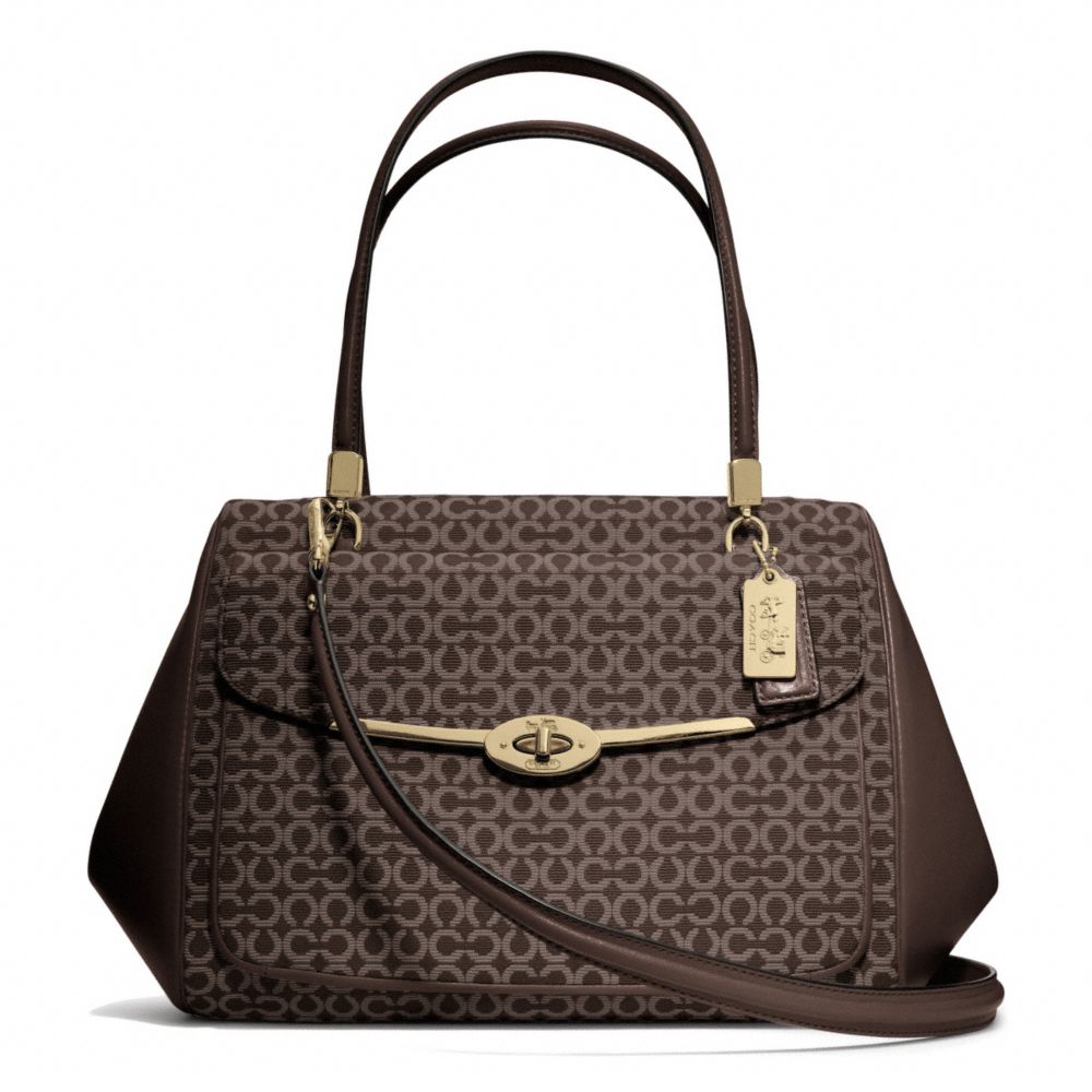 COACH MADISON MADELINE EAST/WEST SATCHEL IN OP ART NEEDLEPOINT FABRIC - ONE COLOR - F25212
