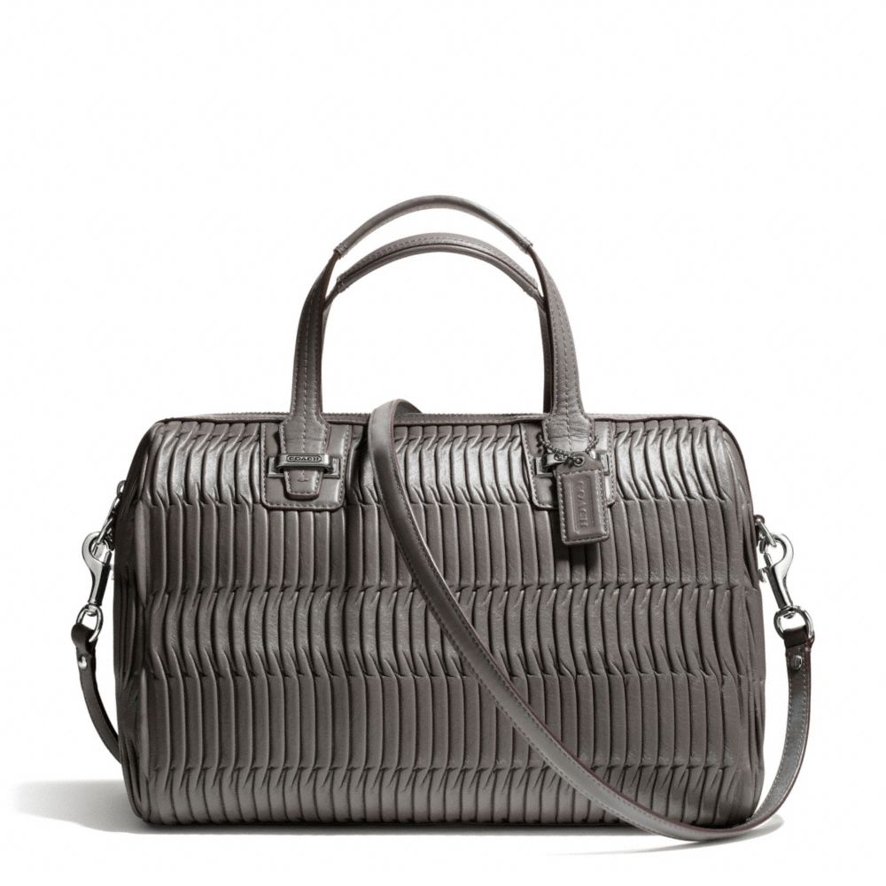TAYLOR GATHERED LEATHER SATCHEL - f25250 - SILVER/GREY