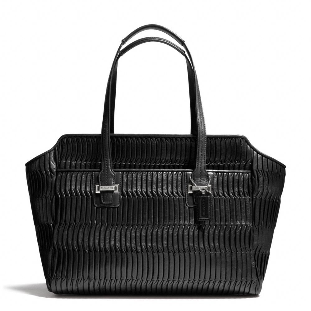 TAYLOR GATHERED LEATHER ALEXIS CARRYALL - f25252 - SILVER/BLACK