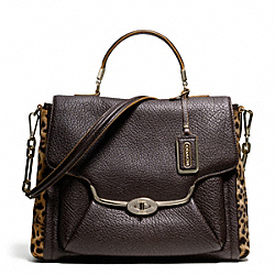 COACH MADISON MIXED HAIRCALF SADIE FLAP SATCHEL - ONE COLOR - F25256