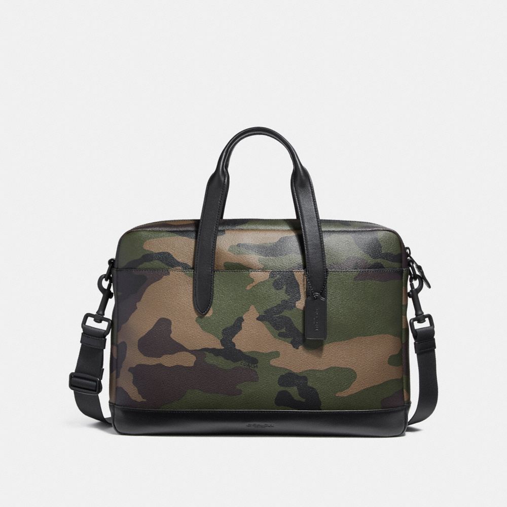 HAMILTON BAG WITH CAMO PRINT - DARK GREEN CAMO/BLACK ANTIQUE NICKEL - COACH F25267