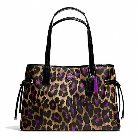 COACH F25281 SIGNATURE STRIPE OCELOT PRINT CARRYALL ONE-COLOR