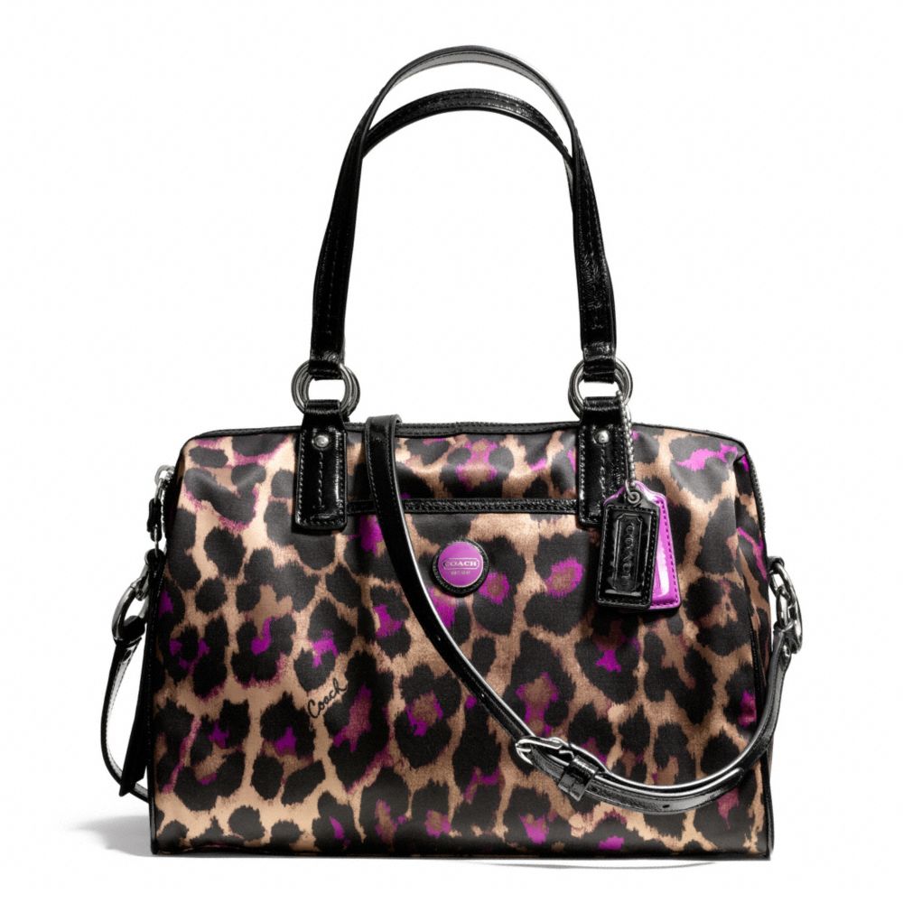 COACH HANDBAGS SIGNATURE STRIPE OCELOT PRINT SATCHEL F25283