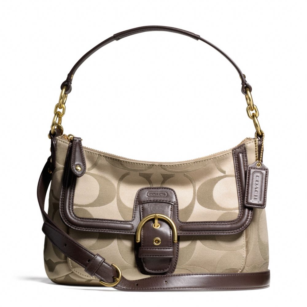COACH CAMPBELL SIGNATURE SMALL CONVERTIBLE HOBO - ONE COLOR - F25289