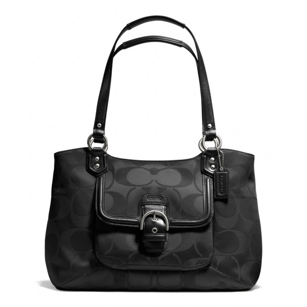 COACH F25294 - CAMPBELL SIGNATURE BELLE CARRYALL SILVER/BLACK