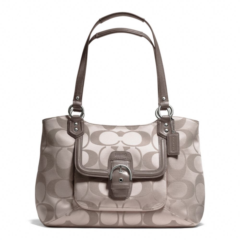 COACH CAMPBELL SIGNATURE BELLE CARRYALL - SILVER/TEA - F25294