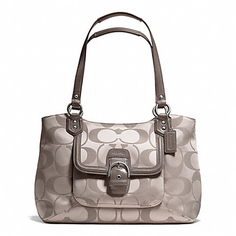 COACH CAMPBELL SIGNATURE BELLE CARRYALL - SILVER/TEA - f25294