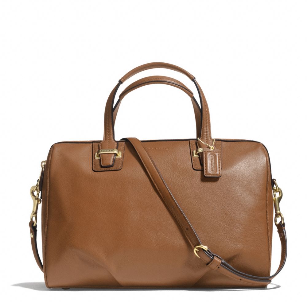 TAYLOR LEATHER SATCHEL - f25296 - BRASS/SADDLE