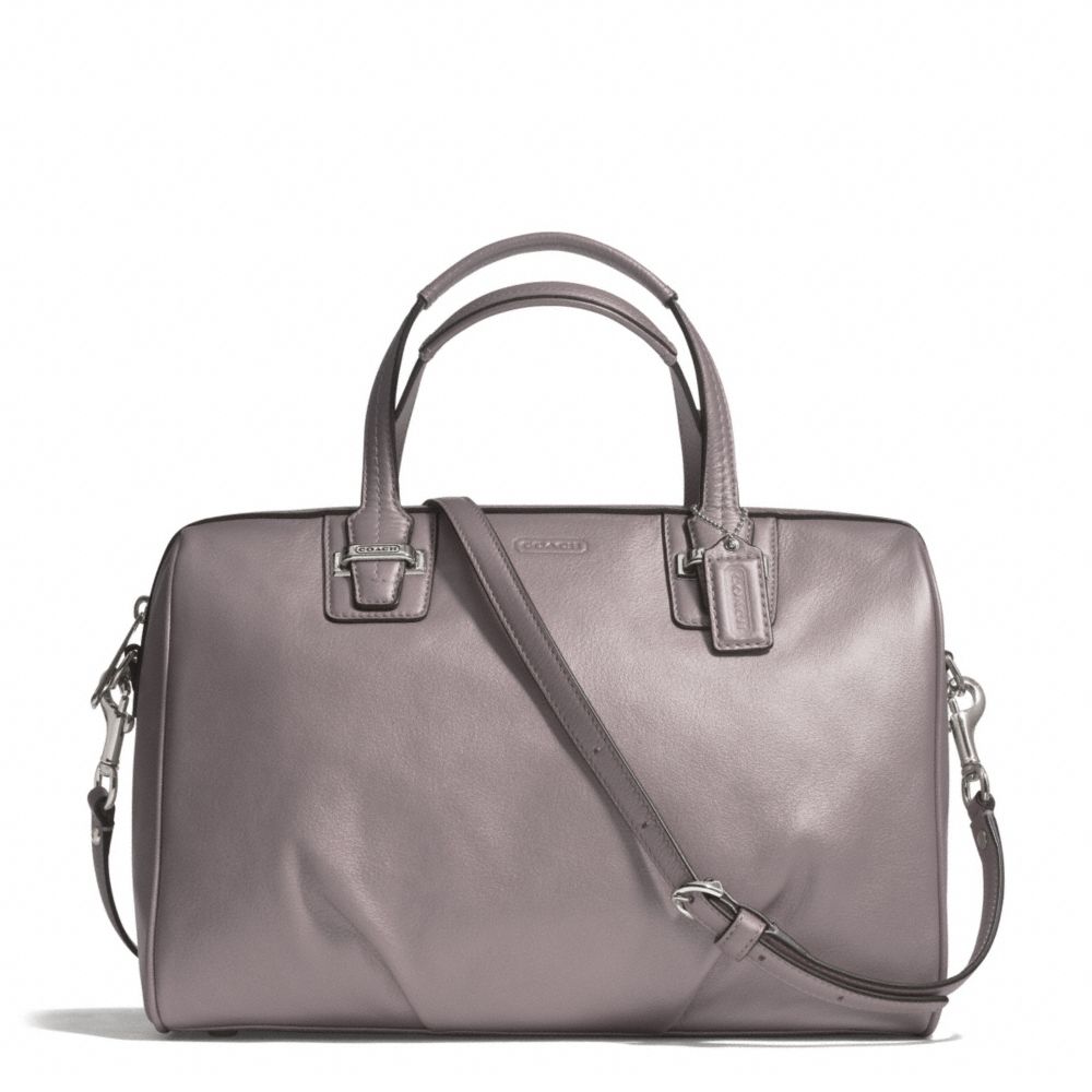 COACH f25296 TAYLOR LEATHER SATCHEL SILVER/PUTTY