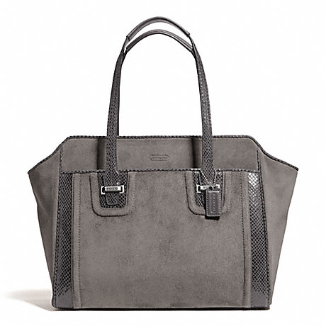 COACH F25301 TAYLOR SUEDE ALEXIS CARRYALL SILVER/GRAPHITE