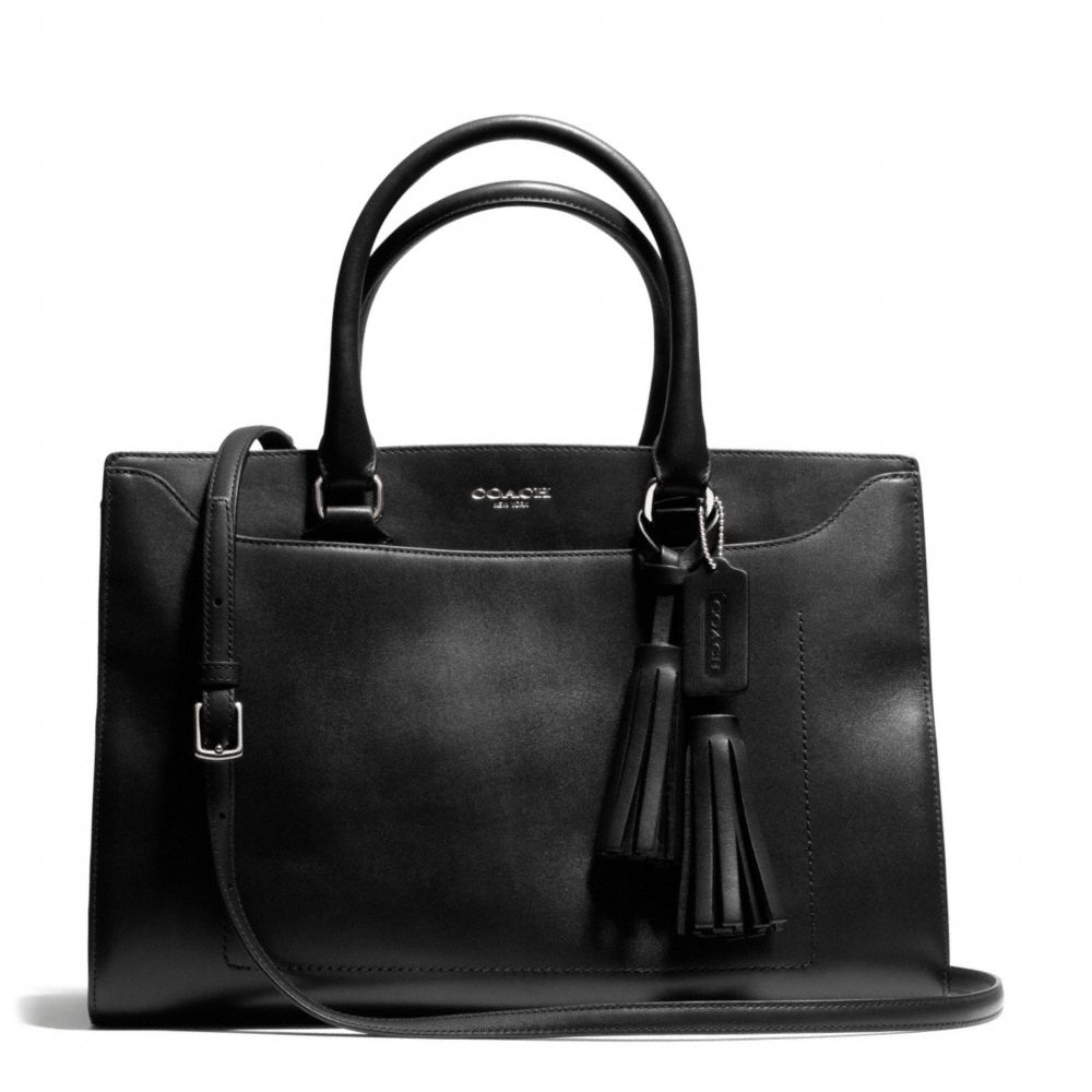 PINNACLE LEIGHTON FRAME CARRYALL IN POLISHED LEATHER COACH F25320