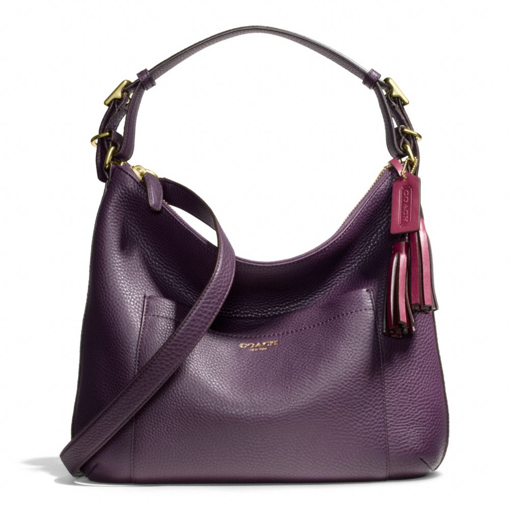PEBBLED LEATHER HOBO COACH F25348
