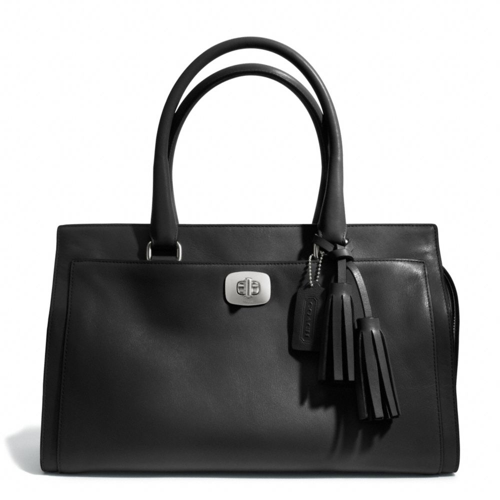 LEATHER CHELSEA CARRYALL - SILVER/BLACK - COACH F25359