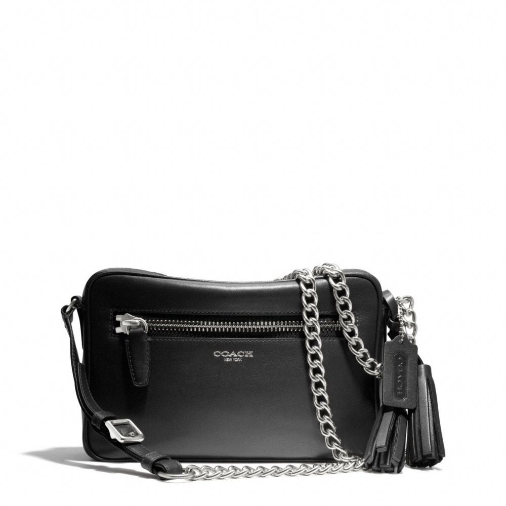 COACH F25362 - LEATHER FLIGHT BAG SILVER/BLACK