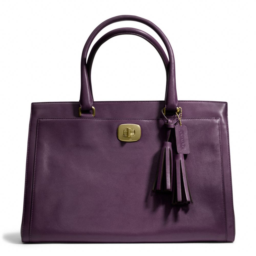 LEATHER LARGE CHELSEA CARRYALL - BRASS/BLACK VIOLET - COACH F25365