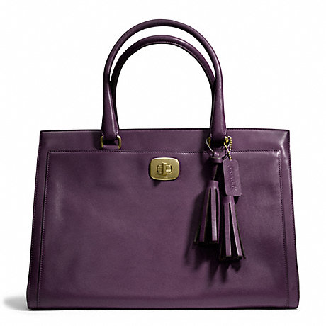 COACH LEATHER LARGE CHELSEA CARRYALL - BRASS/BLACK VIOLET - f25365